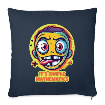 Funny Cartoon Guy: It's Simple Math - Sofa pillowcase 17,3'' x 17,3'' (45 x 45 cm) - navy - Front