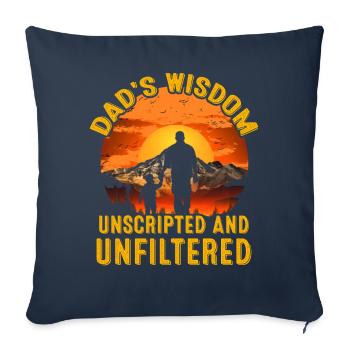Dad's Wisdom unscripted and unfiltered - Sofa pillowcase 17,3'' x 17,3'' (45 x 45 cm) - navy - Front