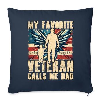 My favorite Veteran calls me Dad - Sofa pillowcase 17,3'' x 17,3'' (45 x 45 cm) - navy - Front