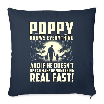 Poppy sait tout - Housse de coussin décorative 45 x 45 cm - bleu marine - Devant