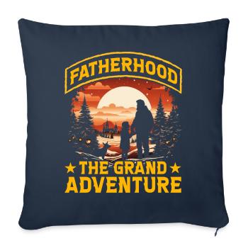La paternité : la grande aventure - Housse de coussin décorative 45 x 45 cm - bleu marine - Devant