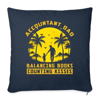 Accountant Dad balancing Books counting Kisses - Sofa pillowcase 17,3'' x 17,3'' (45 x 45 cm) - navy - Front
