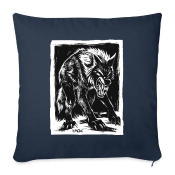 Böser Horror-Werwolf oder Wolf - Sofakissenbezug 45 x 45 cm - Navy - Vorne