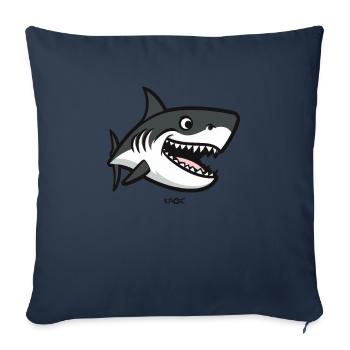 Funny, silly shark - Sofa pillowcase 17,3'' x 17,3'' (45 x 45 cm) - navy - Front