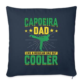 Capoeira Dad comme un papa normal mais plus cool - Housse de coussin décorative 45 x 45 cm - bleu marine - Devant