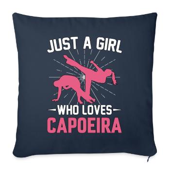 Juste une fille qui aime la capoeira - Housse de coussin décorative 45 x 45 cm - bleu marine - Devant