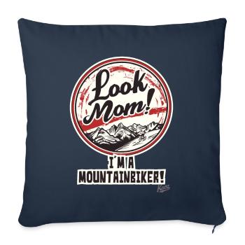 Regarde, maman, je suis un vététiste - Housse de coussin décorative 45 x 45 cm - bleu marine - Devant