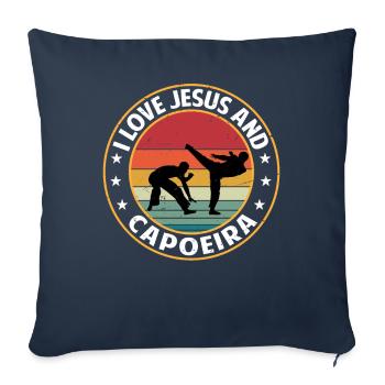 I love Jesus and Capoeira - Sofa pillowcase 17,3'' x 17,3'' (45 x 45 cm) - navy - Front