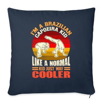 Je suis un gamin de Capoeira brésilienne comme un normal - Housse de coussin décorative 45 x 45 cm - bleu marine - Devant