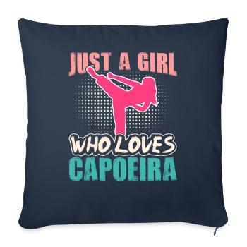 Juste une fille qui aime la capoeira - Housse de coussin décorative 45 x 45 cm - bleu marine - Devant