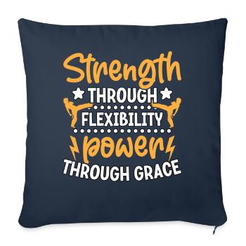 La force par la souplesse, la puissance par la grâce - Housse de coussin décorative 45 x 45 cm - bleu marine - Devant