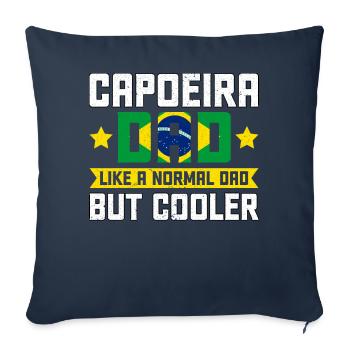 Capoeira Dad comme un papa normal mais plus cool - Housse de coussin décorative 45 x 45 cm - bleu marine - Devant
