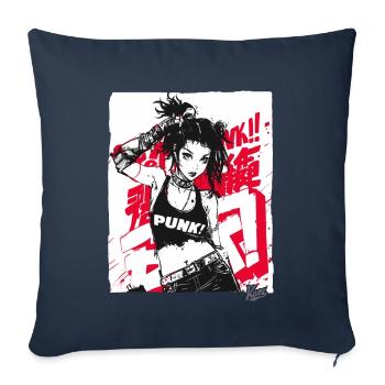 Future Punk Girl - Sofa pillowcase 17,3'' x 17,3'' (45 x 45 cm) - navy - Front