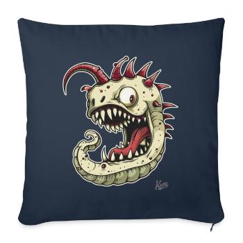 A strong, strange monster worm - Sofa pillowcase 17,3'' x 17,3'' (45 x 45 cm) - navy - Front