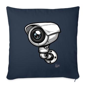 Caméra de sécurité de dessin animé : Caméras toujours visibles - Housse de coussin décorative 45 x 45 cm - bleu marine - Devant