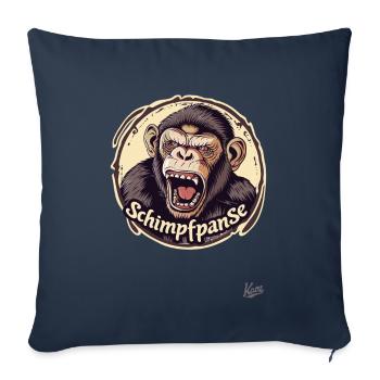 Schimpfpanse: Der schimpfende Affe Schimpanse - Sofakissenbezug 45 x 45 cm - Navy - Vorne
