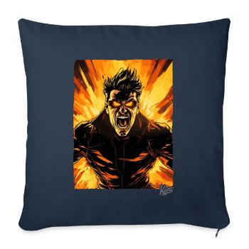 Super Héros de la colère : L’épidémie héroïque - Housse de coussin décorative 45 x 45 cm - bleu marine - Devant