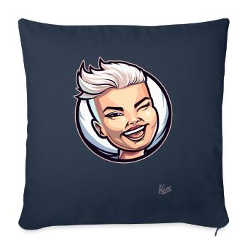 Short-haired lucky cat: Woman, fresh and cheeky! - Sofa pillowcase 17,3'' x 17,3'' (45 x 45 cm) - navy - Front