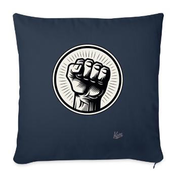 Left hand clenched into a fist in the air - Sofa pillowcase 17,3'' x 17,3'' (45 x 45 cm) - navy - Front