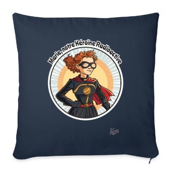Marie, our radioactive heroine - Sofa pillowcase 17,3'' x 17,3'' (45 x 45 cm) - navy - Front