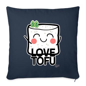 Tofu Love : Tofu Heartbreaker - Housse de coussin décorative 45 x 45 cm - bleu marine - Devant