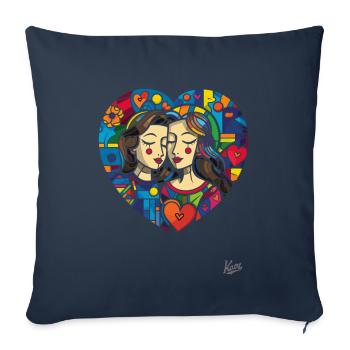 A heart full of love for lovers and hearts - Sofa pillowcase 17,3'' x 17,3'' (45 x 45 cm) - navy - Front