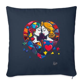 Lovers and Hearts: A Matter of the Heart and Love - Sofa pillowcase 17,3'' x 17,3'' (45 x 45 cm) - navy - Front