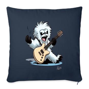 Guitariste musical : Yeti of Rock Music - Housse de coussin décorative 45 x 45 cm - bleu marine - Devant