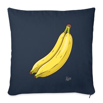 Deux bananes sont une paire de bananes - Housse de coussin décorative 45 x 45 cm - bleu marine - Devant