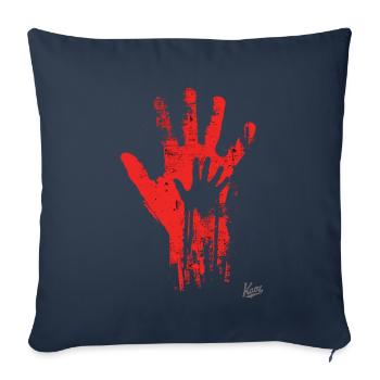 Artistic Hands: Father & Child - Sofa pillowcase 17,3'' x 17,3'' (45 x 45 cm) - navy - Front