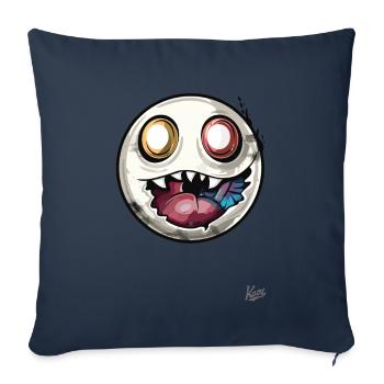 Créature d’horreur drôle et maléfique - Housse de coussin décorative 45 x 45 cm - bleu marine - Devant