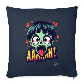 Naughty zombie with hearts - Sofa pillowcase 17,3'' x 17,3'' (45 x 45 cm) - navy - Front