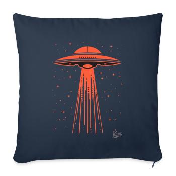 Un autre enlèvement par des extraterrestres, OVNI - Housse de coussin décorative 45 x 45 cm - bleu marine - Devant