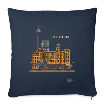 Pixel Berlin - Sofa pillowcase 17,3'' x 17,3'' (45 x 45 cm) - navy - Front