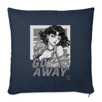 Cool calm cartoon girl, go away and get away - Sofa pillowcase 17,3'' x 17,3'' (45 x 45 cm) - navy - Front