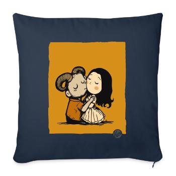 Pan kisses a girl in the maze - Sofa pillowcase 17,3'' x 17,3'' (45 x 45 cm) - navy - Front