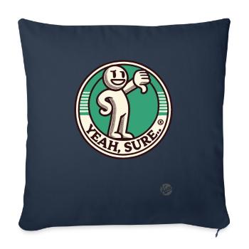 Pouce vers le bas de dessin animé rétro, sarcastique, bien sûr ! - Housse de coussin décorative 45 x 45 cm - bleu marine - Devant
