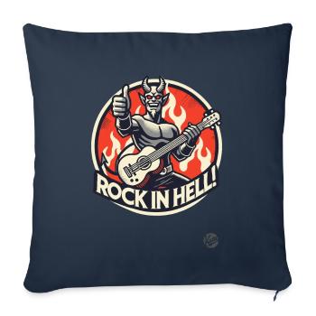 Devilish Guitar Player – Rock in Hell - Sofa pillowcase 17,3'' x 17,3'' (45 x 45 cm) - navy - Front