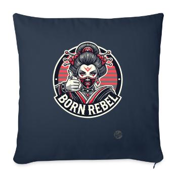 Japanese geisha is a born rebel - Sofa pillowcase 17,3'' x 17,3'' (45 x 45 cm) - navy - Front