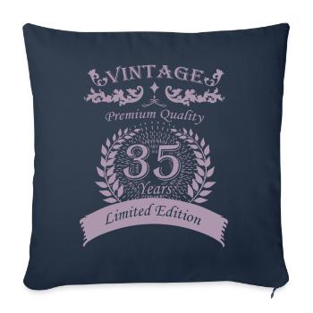 Vintage 35th Birthday Vintage - Sofa pillowcase 17,3'' x 17,3'' (45 x 45 cm) - navy - Front