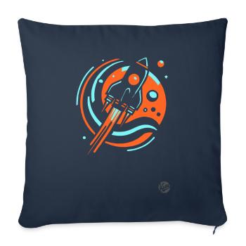 Retro Cool Cartoon Rocket - Sofa pillowcase 17,3'' x 17,3'' (45 x 45 cm) - navy - Front
