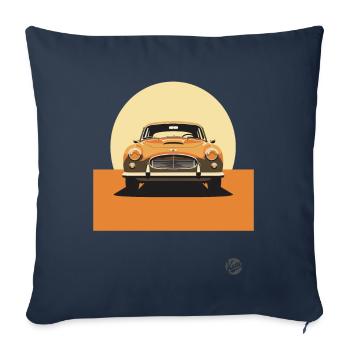 Design minimaliste de voiture classique - Housse de coussin décorative 45 x 45 cm - bleu marine - Devant