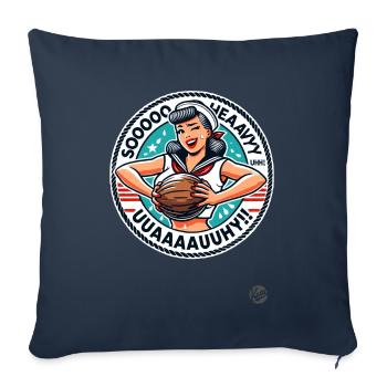 Fille marin avec noix de lourde - Housse de coussin décorative 45 x 45 cm - bleu marine - Devant