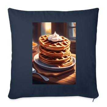 Tas de crêpes - Housse de coussin décorative 45 x 45 cm - bleu marine - Devant