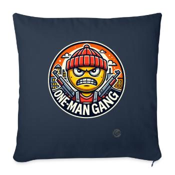 Funny parody: One-man gang - Sofa pillowcase 17,3'' x 17,3'' (45 x 45 cm) - navy - Front