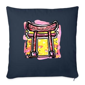 Porte japonaise Tori - Housse de coussin décorative 45 x 45 cm - bleu marine - Devant