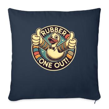 Canard en caoutchouc - pouce vers le haut pour un frottement - Housse de coussin décorative 45 x 45 cm - bleu marine - Devant