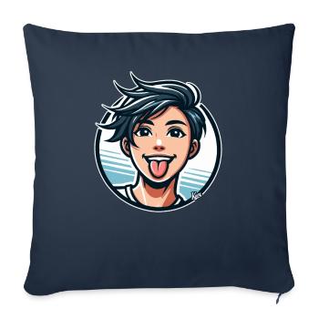 Comic Cartoon Stil: Frecher Junge - Sofakissenbezug 45 x 45 cm - Navy - Vorne
