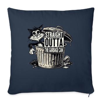Straight from the garbage cat - Sofa pillowcase 17,3'' x 17,3'' (45 x 45 cm) - navy - Front