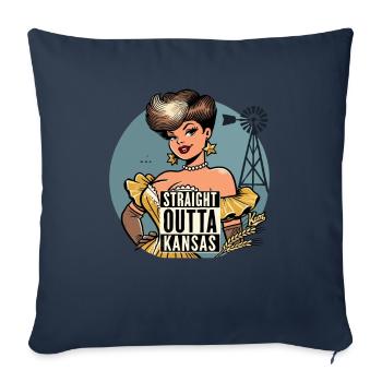 Une dame vient directement du Kansas - Housse de coussin décorative 45 x 45 cm - bleu marine - Devant
